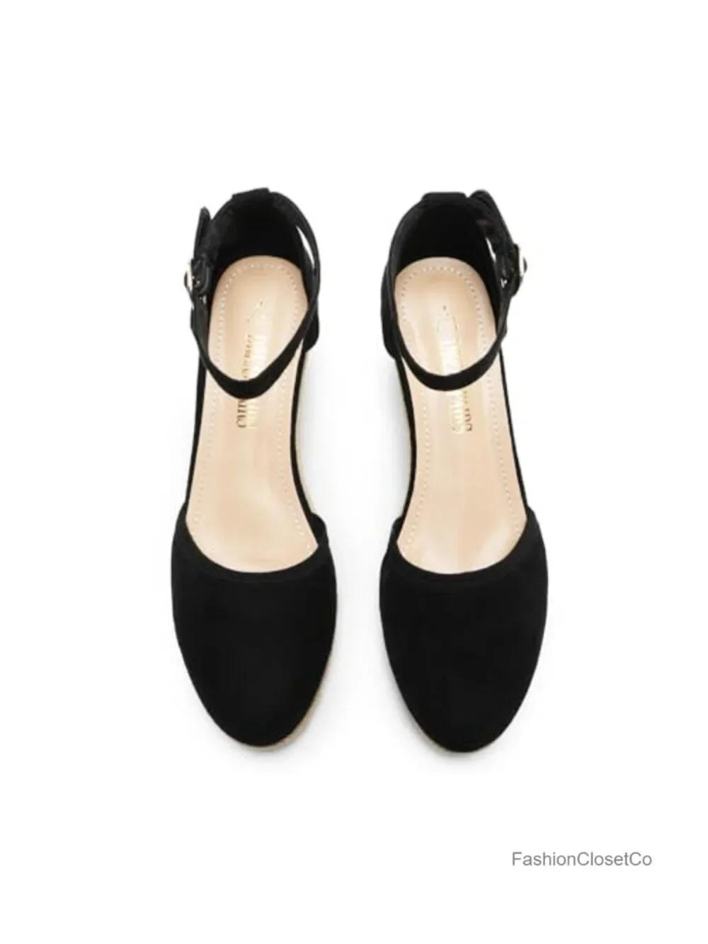 Closed Toe Espadrilles Platform Wedge Sandals with Ankle Strap